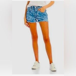 Levi’s 501 High Rise Bleach Floral Denim Shorts